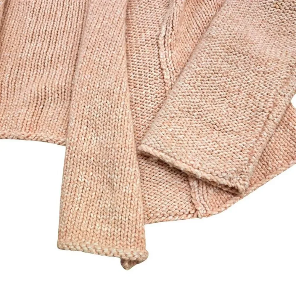 Eileen Fisher Italian Yarn Sweater Women's Large‎ Cable-Knit Open Front Cardigan